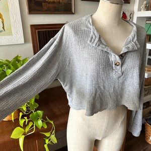 forever 21 waffle knit crop long sleeve